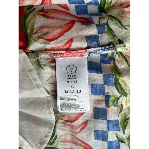 Farm Rio Pepper Print Maxi Dress V Neck Sleeveless Tiered Ruffle XL - Picture 5 of 6